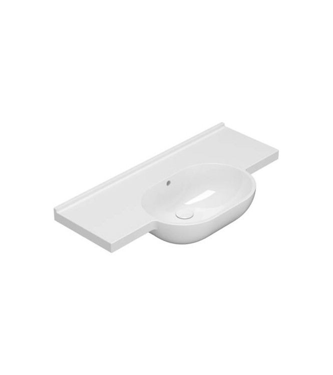 MODE LAVABO SOSPESO 100x49cm SENZA FORO ORO BIANCO LUCIDO