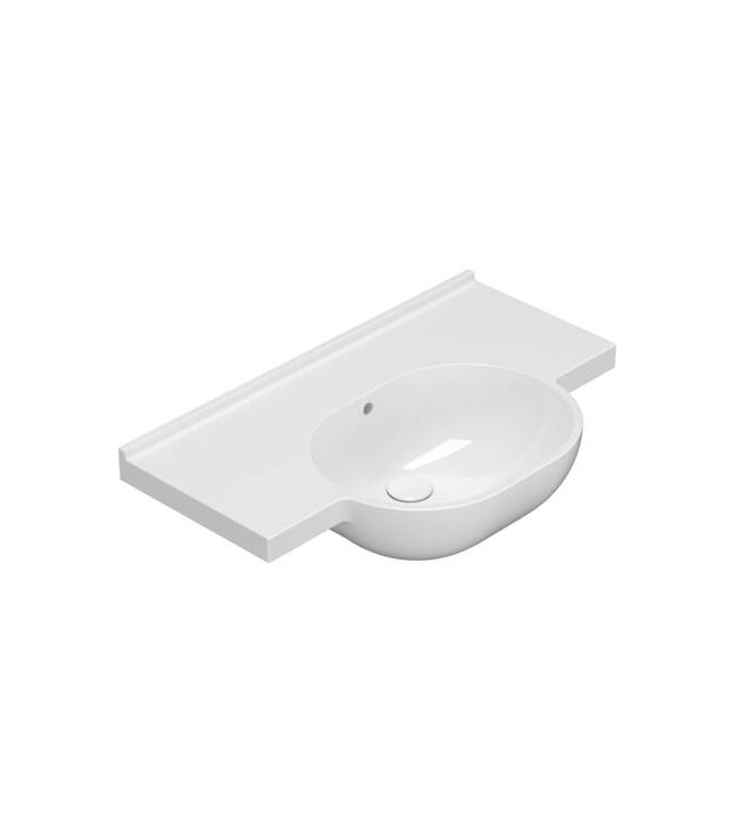 MODE SUSPENDED WASHBASIN 80x49cm WITHOUT HOLE GOLD GLOSSY WHITE