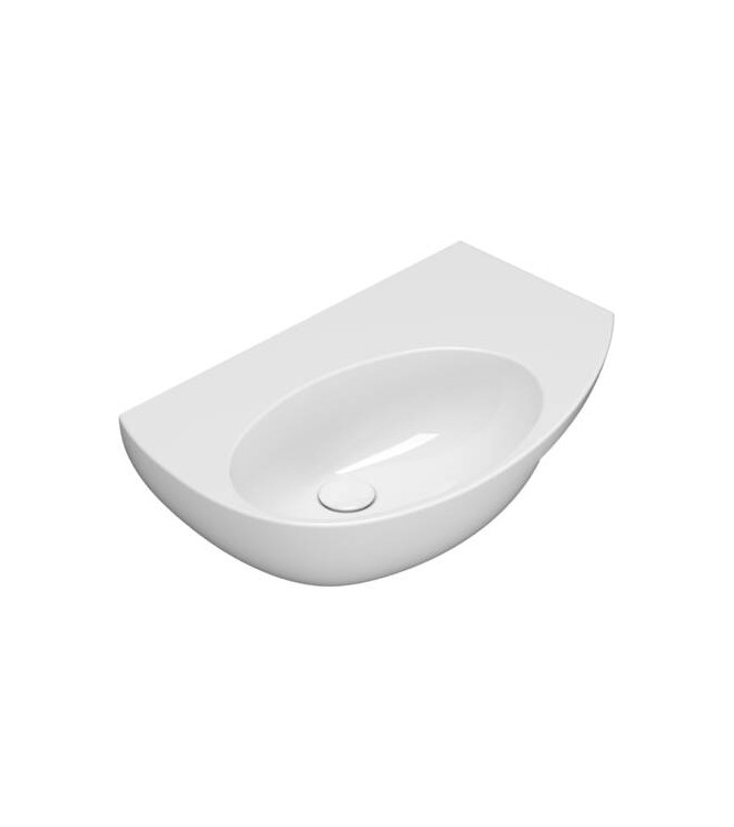 MODE SUSPENDED LEFT SIDE WASHBASIN WITHOUT HOLE 70x45 GLOSSY WHITE
