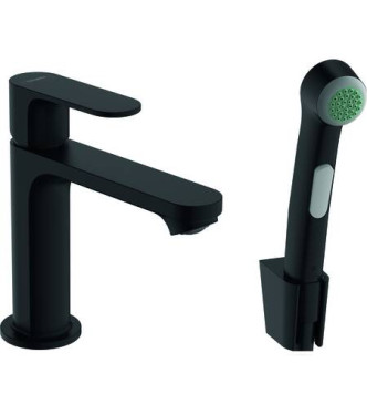 72215 REBRIS S MISCELATORE MONOCOMANDO LAVABO C/DOCCETTA BIDET NERO OPACO