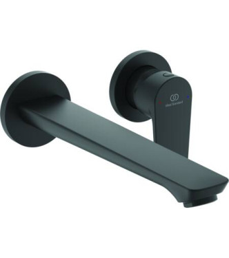 Wall-mounted basin mixer Ideal Standard Cerafine O with spout and plate - Black
