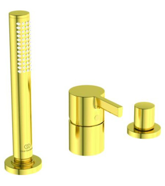 Wall-mounted bath-shower mixer Ideal Standard Cerafine O with diverter - Gold