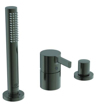 Wall-mounted bath-shower mixer Ideal Standard Cerafine O with diverter - Brushed steel