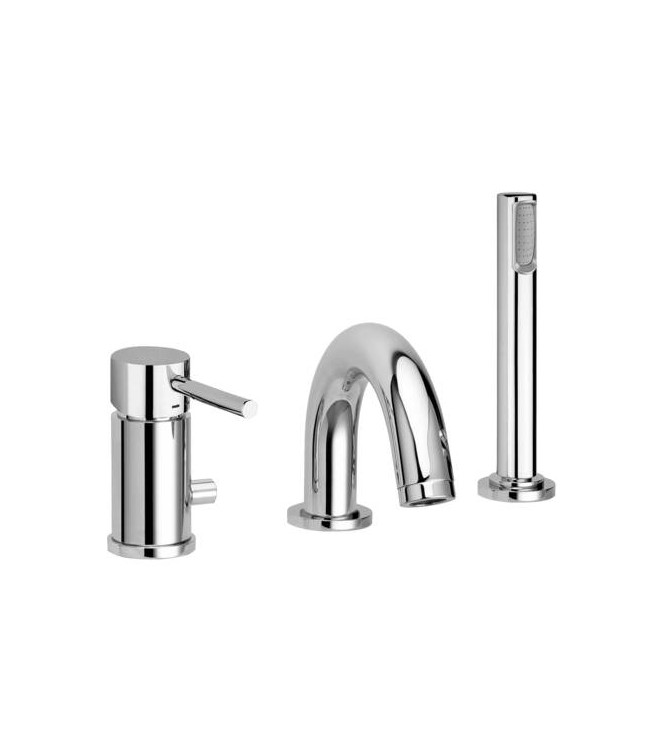 PAFFONI LIG047 LIGHT BATHTUB RIM MIXER 3-HOLE INCREASED FLOW RATE CHROME