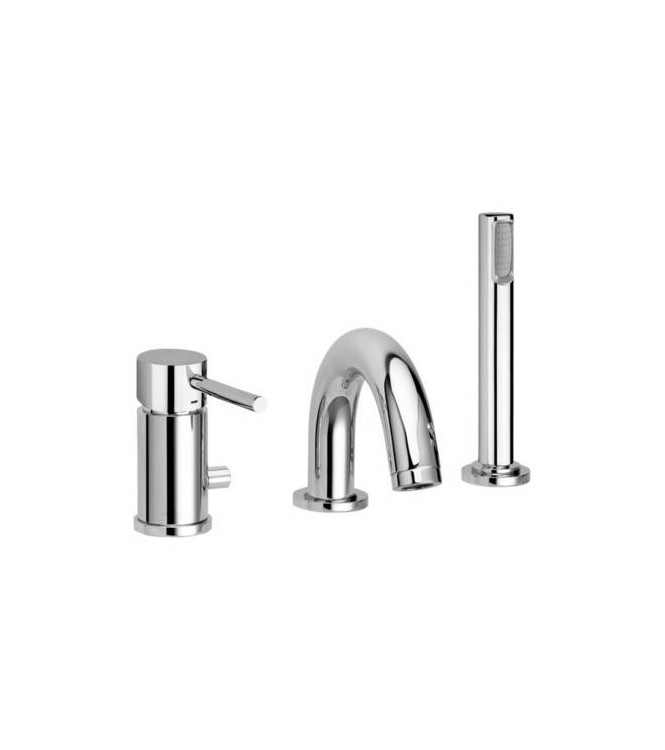 PAFFONI LIG047 LIGHT MISCELATORE BORDO VASCA 3FORI PORTATA MAGGIORATA CROMATO