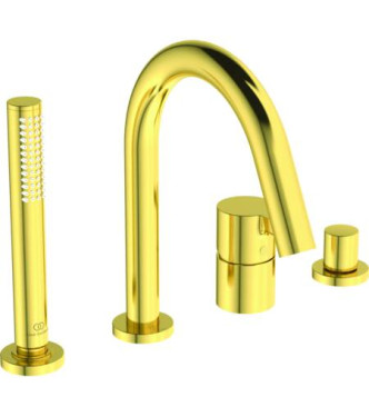 Gruppo vasca-doccia 4 fori Ideal Standard Joy con bocca - Brushed Gold  