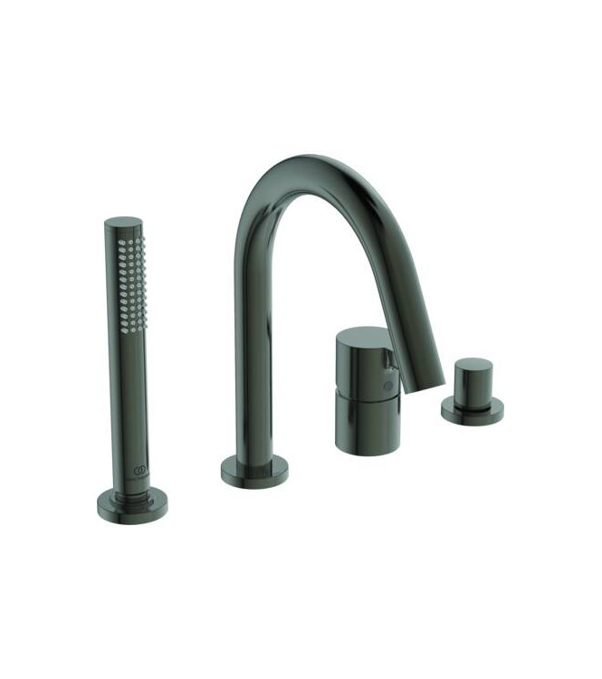 Gruppo vasca-doccia 4 fori Ideal Standard Joy con bocca - Magnetic Grey  