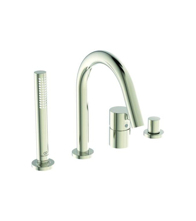 Ideal Standard Joy 4-hole bath-shower mixer with spout - Silver Storm