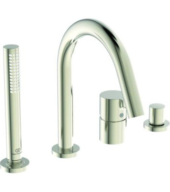 Ideal Standard Joy 4-hole bath-shower mixer with spout - Silver Storm