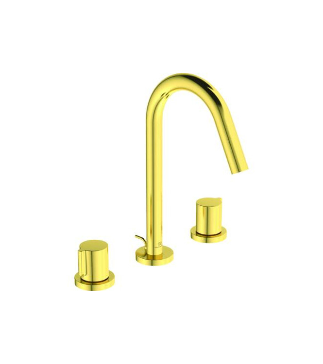 Miscelatore lavabo 3 fori Ideal Standard Joy con scarico 5L - Brushed Gold  