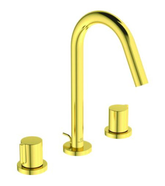 Miscelatore lavabo 3 fori Ideal Standard Joy con scarico 5L - Brushed Gold  