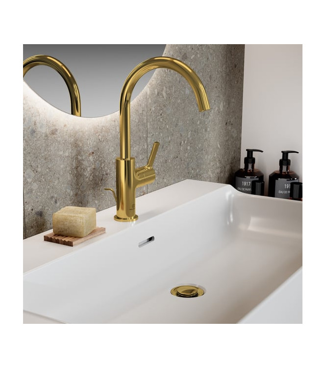Ideal Standard Joy high spout basin mixer with 5L waste - Brushed Gold