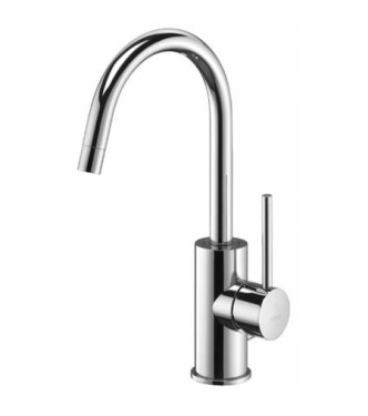 PAFFONI LIG077 LIGHT MISCELATORE MONOCOMANDO LAVABO con piletta 1.1/4" CANNA GIREVOLE 18 CROMATO