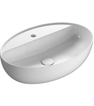 4ALL OVAL WASHBASIN 60x42 WITH GLOSSY WHITE HOLE