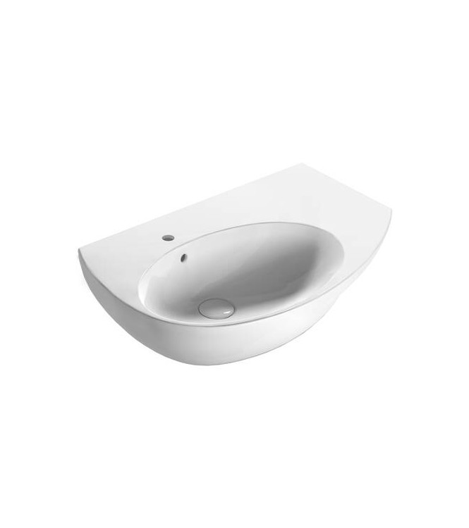 MODE LEFT SUSPENDED WASHBASIN 70x45 GLOSSY WHITE