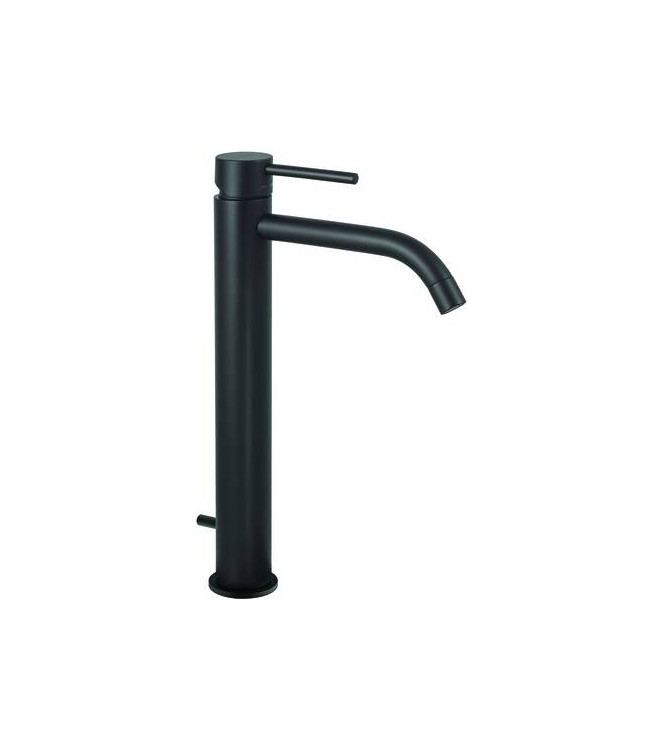 PAFFONI LIG085 LIGHT PROLONGED WASHBASIN MIXER with waste ø1.1/4" MATT BLACK
