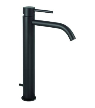 PAFFONI LIG085 LIGHT PROLONGED WASHBASIN MIXER with waste ø1.1/4" MATT BLACK