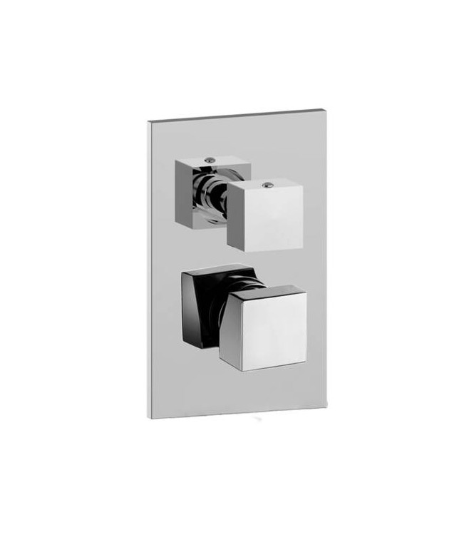 PAFFONI LEA019 LEVEL SINGLE-LEVER CONCEALED SHOWER MIXER WITH CHROME DIVERTER AND ABS PLATE