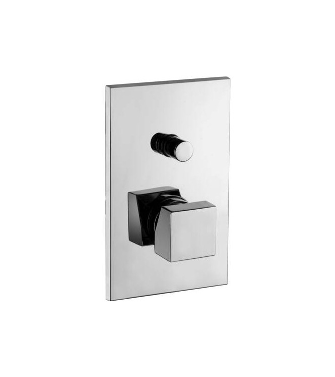 PAFFONI LEC015 LEVEL SINGLE-LEVER CONCEALED SHOWER MIXER WITH CHROME DIVERTER AND ABS PLATE