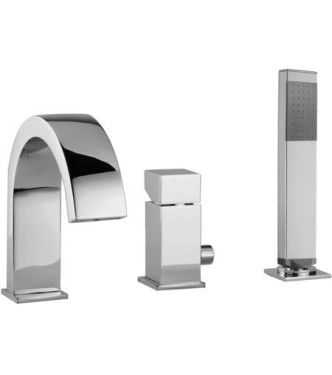 PAFFONI LEC040 LEVEL BATHTUB RIM MIXER 3-HOLE CHROMIUM-PLATED