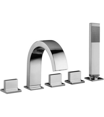 PAFFONI LEP044 LEVEL BATHTUB RIM ASSEMBLY 5-HOLE CHROME-PLATED