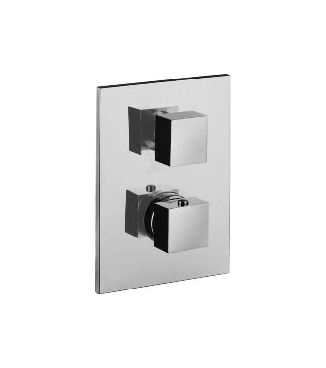 PAFFONI LEQ519 LEVEL TERMOSTATICO DOCCIA INCASSO CROMATO CON PIASTRA INOX