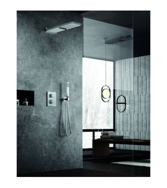 PAFFONI LEQ519 LEVEL THERMOSTAT CONCEALED SHOWER CHROME WITH STAINLESS STEEL PLATE