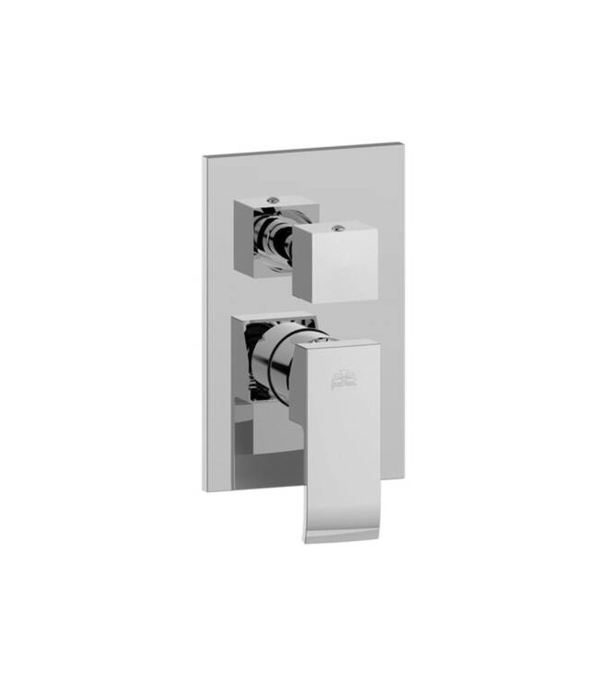 PAFFONI LES018 LEVEL SINGLE-LEVER CONCEALED SHOWER MIXER WITH CHROME DIVERTER AND ABS PLATE