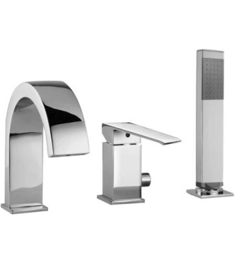 PAFFONI LES040 LEVEL BATHTUB RIM MIXER 3-HOLE CHROME-PLATED