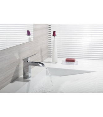 PAFFONI LES061 LEVEL MISCELATORE MONOCOMANDO LAVABO CASCATA SENZA con piletta CROMATO