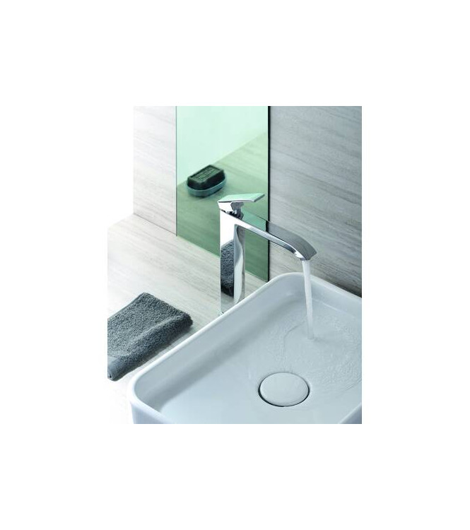 PAFFONI LES085 LEVEL PROLONGED WASHBASIN SINGLE LEVEL MIXER with ø1.1/4" drain CHROMED