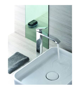 PAFFONI LES085 LEVEL PROLONGED WASHBASIN SINGLE LEVEL MIXER with ø1.1/4" drain CHROMED