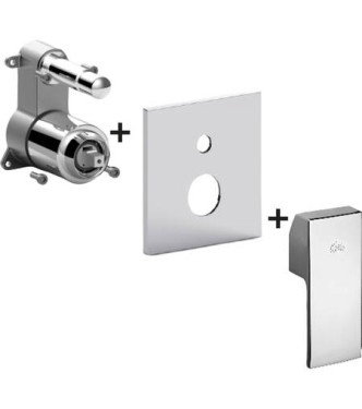 PAFFONI LESBOX015 LEVEL EXTERIOR PART CONCEALED SHOWER MIXER WITH CHROME DIVERTER