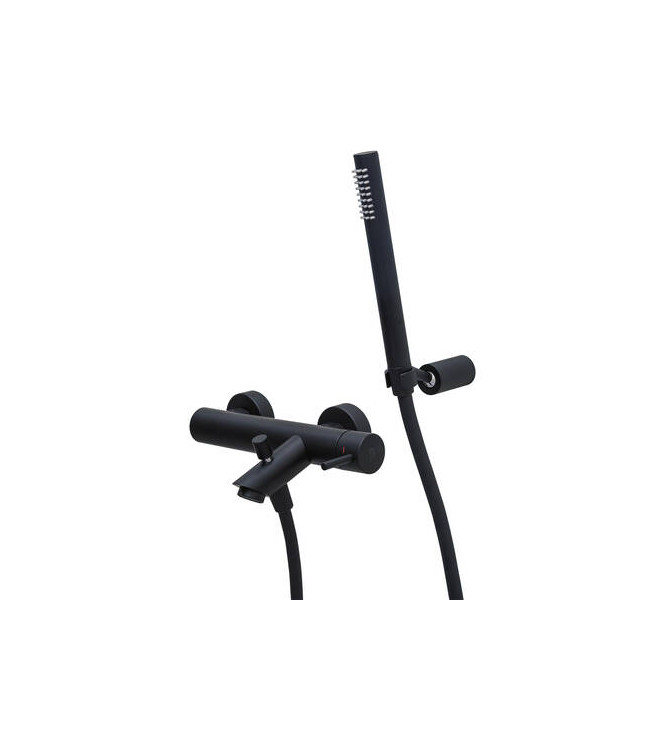 PAFFONI LIG023 LIGHT MISCELATORE ESTERNO VASCA CON DUPLEX NERO OPACO