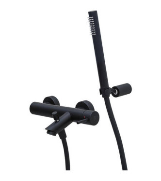 PAFFONI LIG023 LIGHT EXTERNAL BATH MIXER WITH DUPLEX MATT BLACK