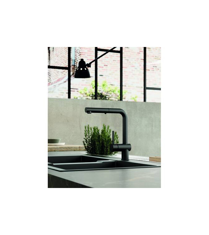 PAFFONI LIG285 LIGHT SINGLE LEVER SINK MIXER MATT BLACK