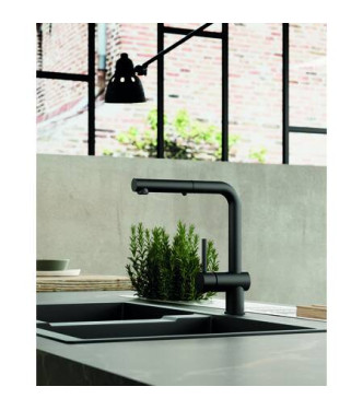 PAFFONI LIG285 LIGHT MISCELATORE MONOCOMANDO LAVELLO NERO OPACO