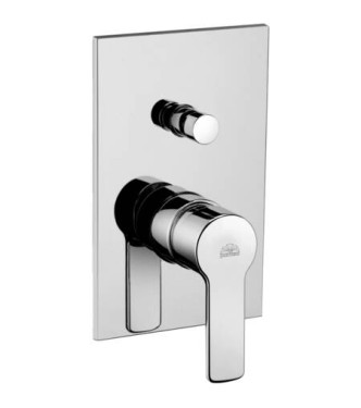 PAFFONI RED015 RED CONCEALED SINGLE-LEVER SHOWER MIXER WITH CHROME DIVERTER AND STAINLESS STEEL PLATE