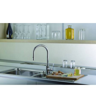 PAFFONI RED285 RED MISCELATORE MONOCOMANDO LAVELLO CON DOCCETTA ESTRAIBILE CROMATO