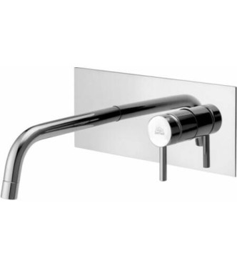 PAFFONI LIG105 LIGHT MISCELATORE LAVABO INCASSO 2 FORI CON PIASTRA RETTANGOLARE METALLO 250x100 BOCCA L.178mm CROMATO