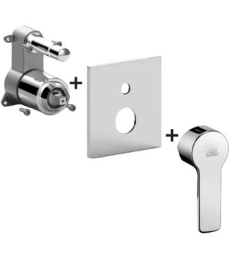 PAFFONI REDBOX015 RED EXPOSED PART CONCEALED SHOWER MIXER WITH CHROME DIVERTER