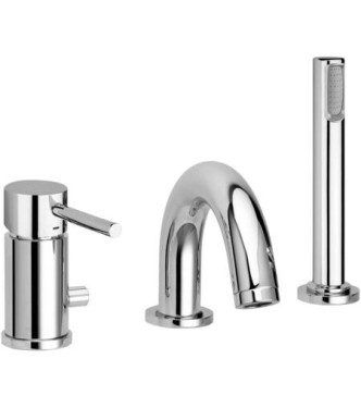 PAFFONI SK047 STICK BATHTUB RIM MIXER 3-HOLE INCREASED FLOW RATE CHROME-PLATED