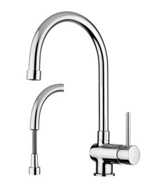 PAFFONI SK185 STICK MISCELATORE MONOCOMANDO LAVELLO CON DOCCETTA CROMATO