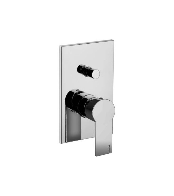PAFFONI TA015 TANGO CONCEALED SHOWER MIXER WITH CHROME DIVERTER AND STAINLESS STEEL PLATE