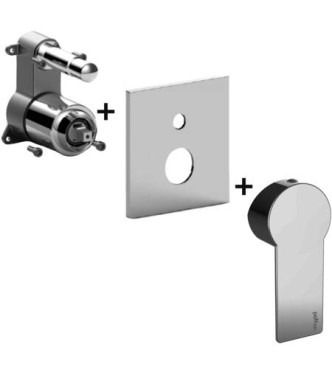 PAFFONI TABOX015 TANGO EXPOSED PART CONCEALED SHOWER MIXER AND DIVERTER CHROMIUM-PLATED