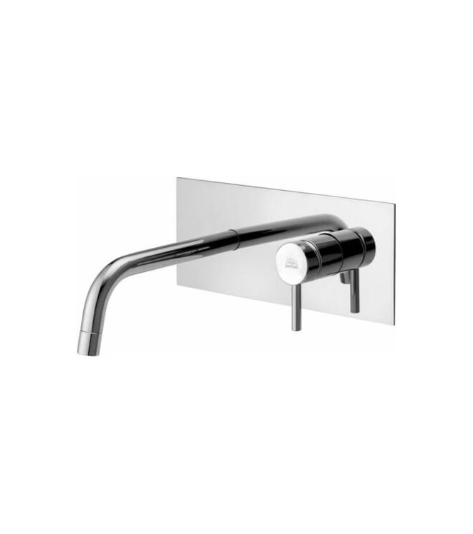 PAFFONI LIG106 LIGHT FLUSH-UP WASHBASIN MIXER 2-HOLE WITH RECTANGULAR METAL PLATE 250x100 W.248mm CHROMED MOUTH