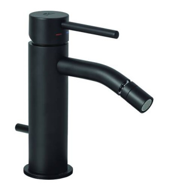 PAFFONI LIG135 LIGHT SINGLE BIDET MIXER with ø1.1/4" PEARL BLACK outlet