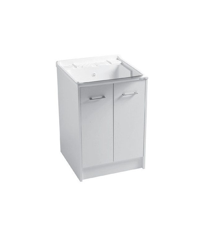 Colavene DL6060B - Washbasin 60x60 cm with ABS bowl and White Cabinet