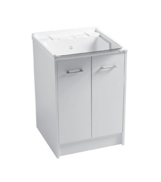 Colavene DL6060B  Lavatoio 60x60 cm con Vasca in ABS e Mobile Bianco