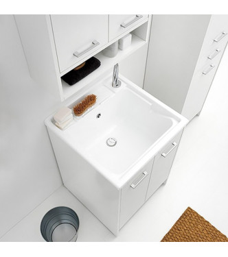 Colavene DL6050B  Lavatoio 60x50 cm con Vasca in ABS e Mobile Bianco